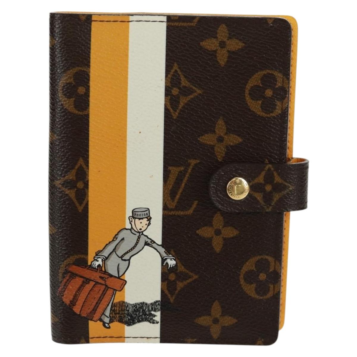 LOUIS VUITTON Monogram Groom Agenda PM Day Planner Cover R20019 LV Auth SW2101V
