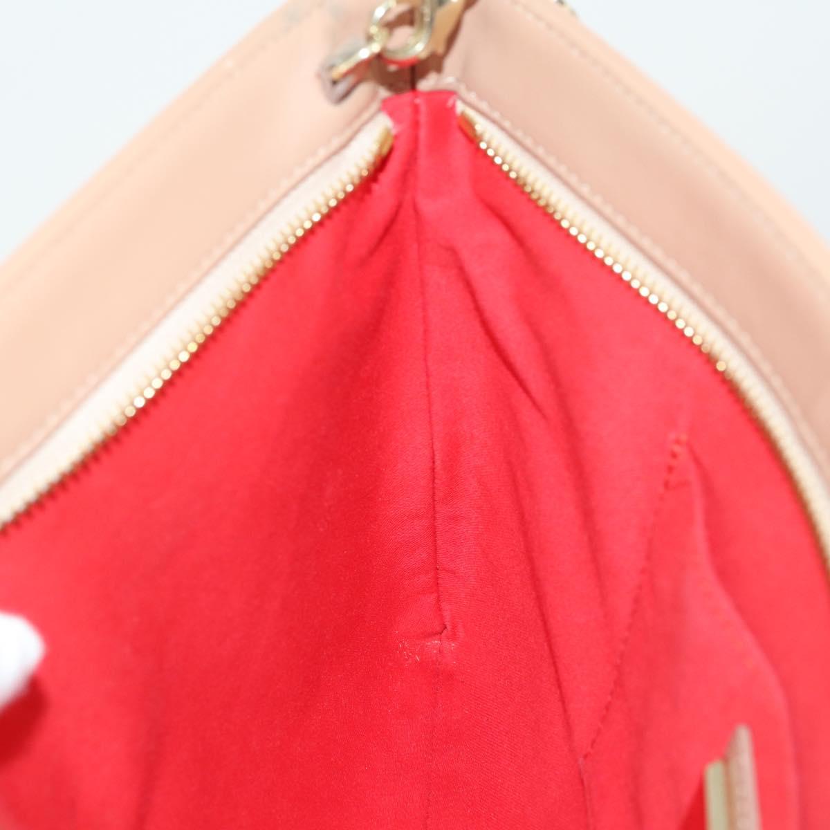 Christian Louboutin Chain Shoulder Bag Leather Beige Gold Auth SW2107V