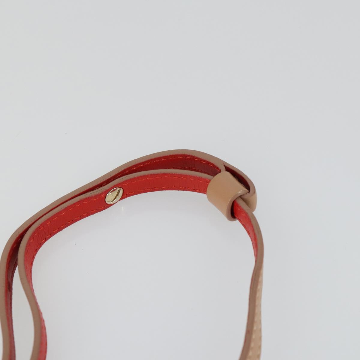 Christian Louboutin Chain Shoulder Bag Leather Beige Gold Auth SW2107V