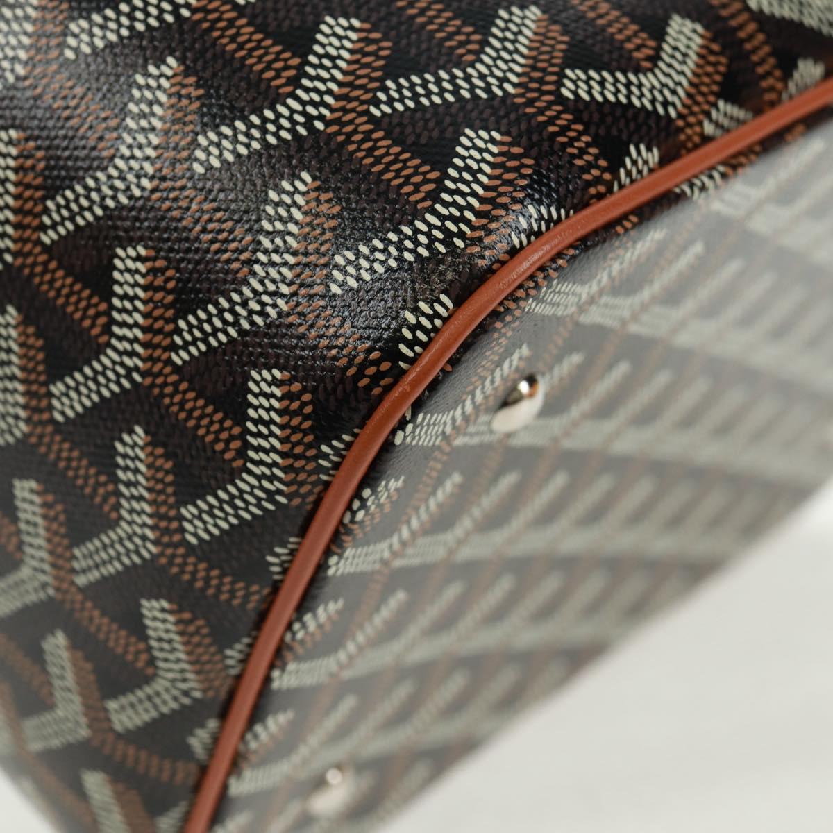GOYARD Herringbone Vanity Muse PM Bag PVC Leather 2way Brown Auth SW2108SM
