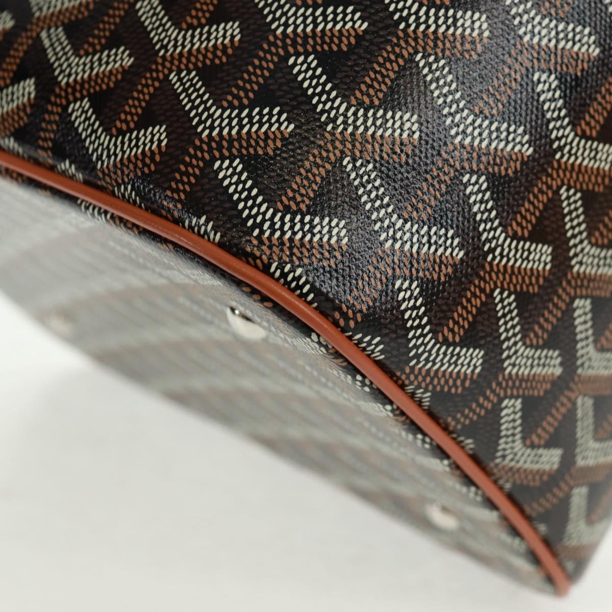GOYARD Herringbone Vanity Muse PM Bag PVC Leather 2way Brown Auth SW2108SM