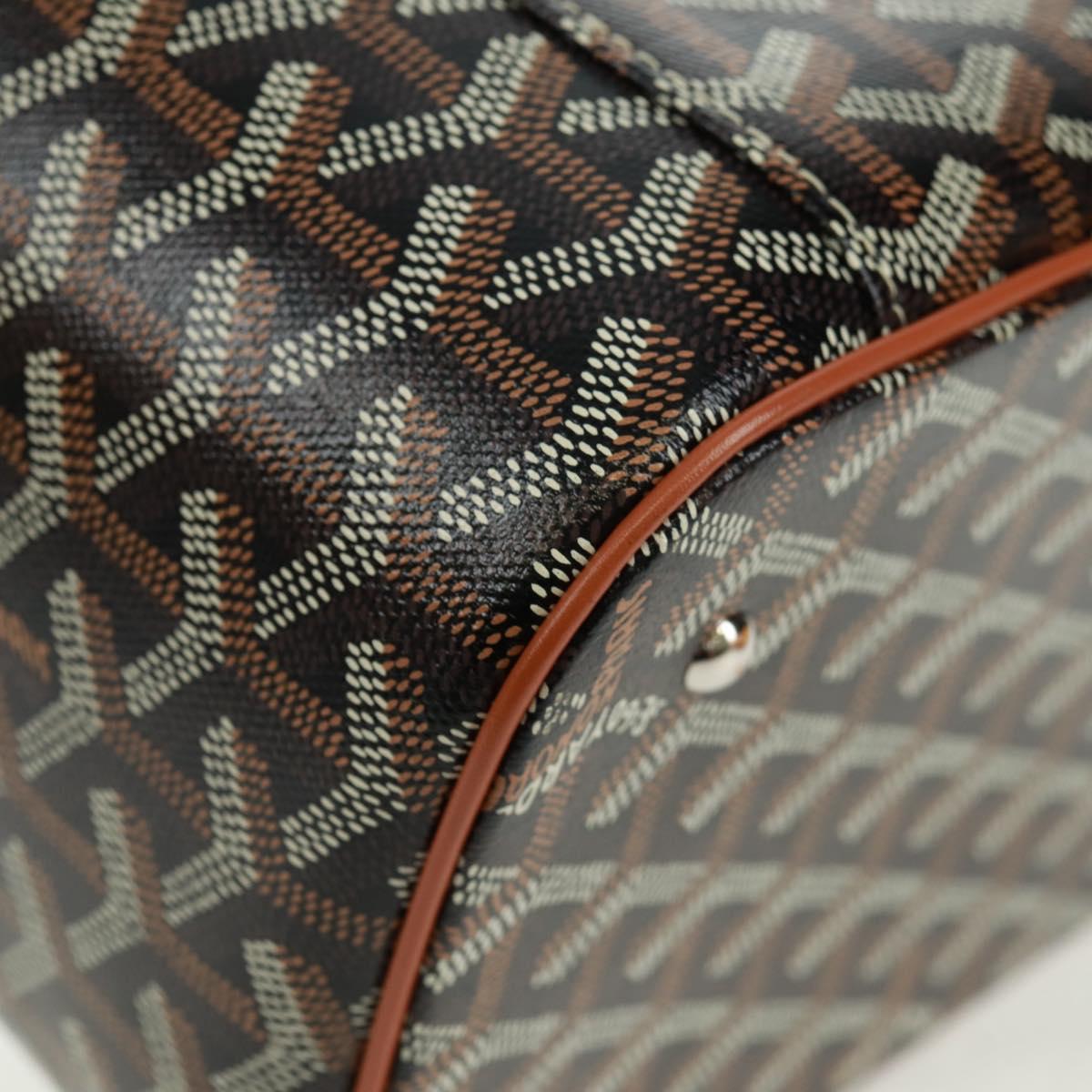 GOYARD Herringbone Vanity Muse PM Bag PVC Leather 2way Brown Auth SW2108SM