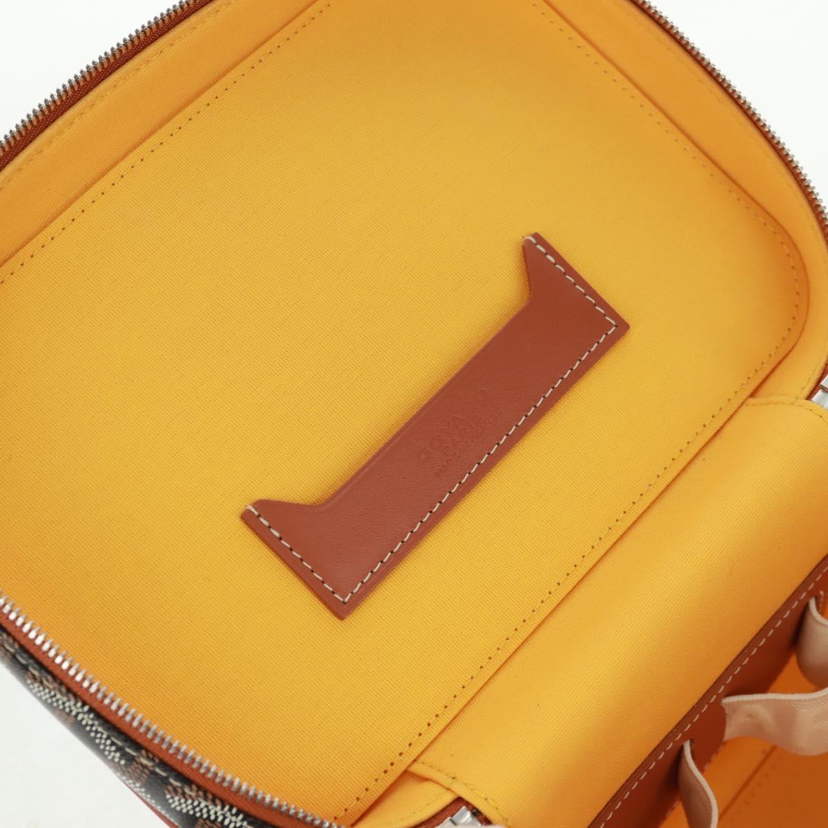 GOYARD Herringbone Vanity Muse PM Bag PVC Leather 2way Brown Auth SW2108SM