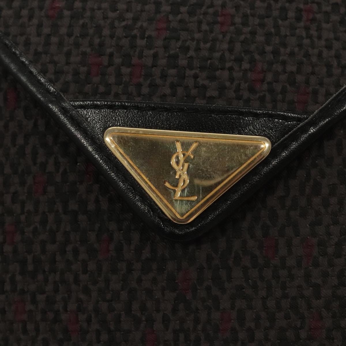 SAINT LAURENT Shoulder Bag Canvas Purple Gold Auth sw211