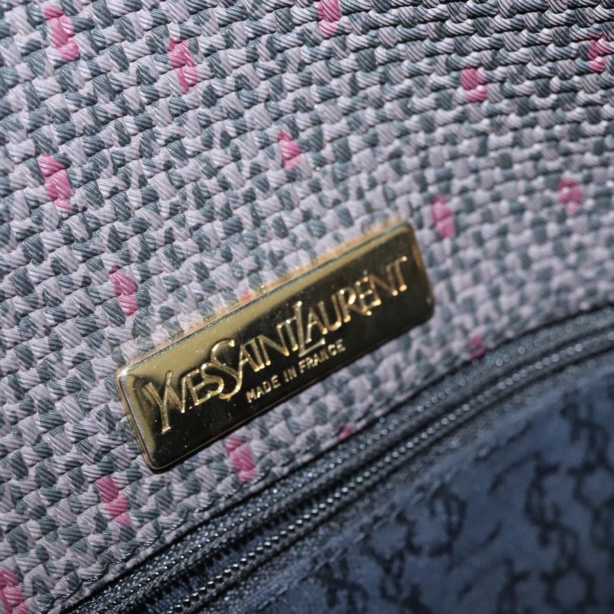 SAINT LAURENT Shoulder Bag Canvas Purple Gold Auth sw211