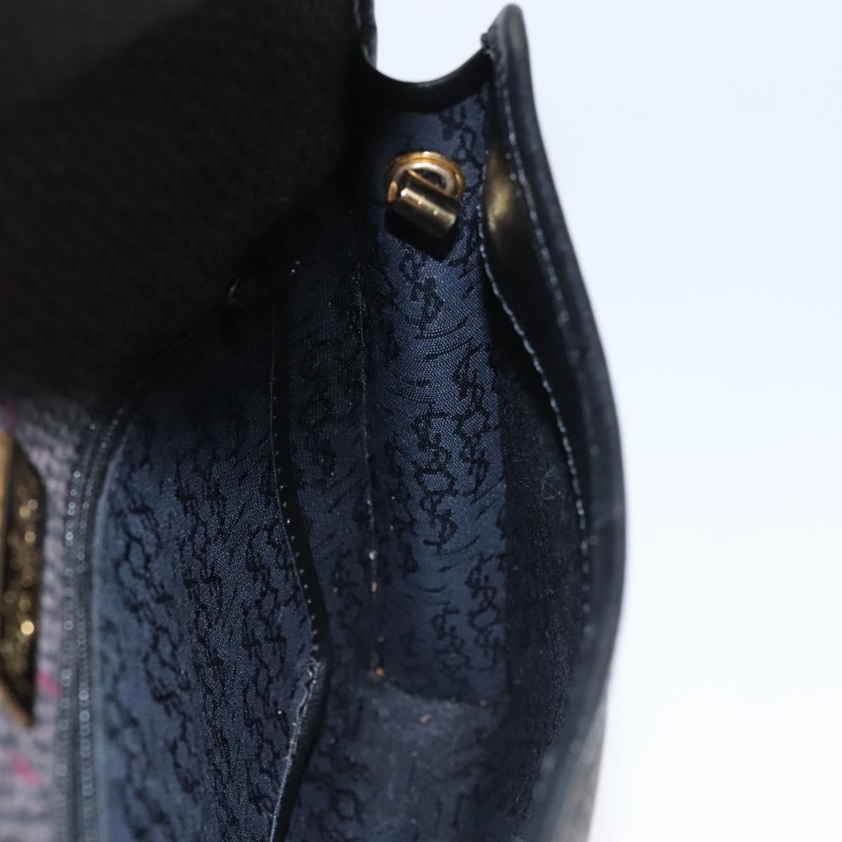 SAINT LAURENT Shoulder Bag Canvas Purple Gold Auth sw211