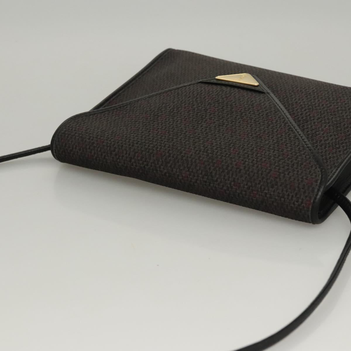 SAINT LAURENT Shoulder Bag Canvas Purple Gold Auth sw211