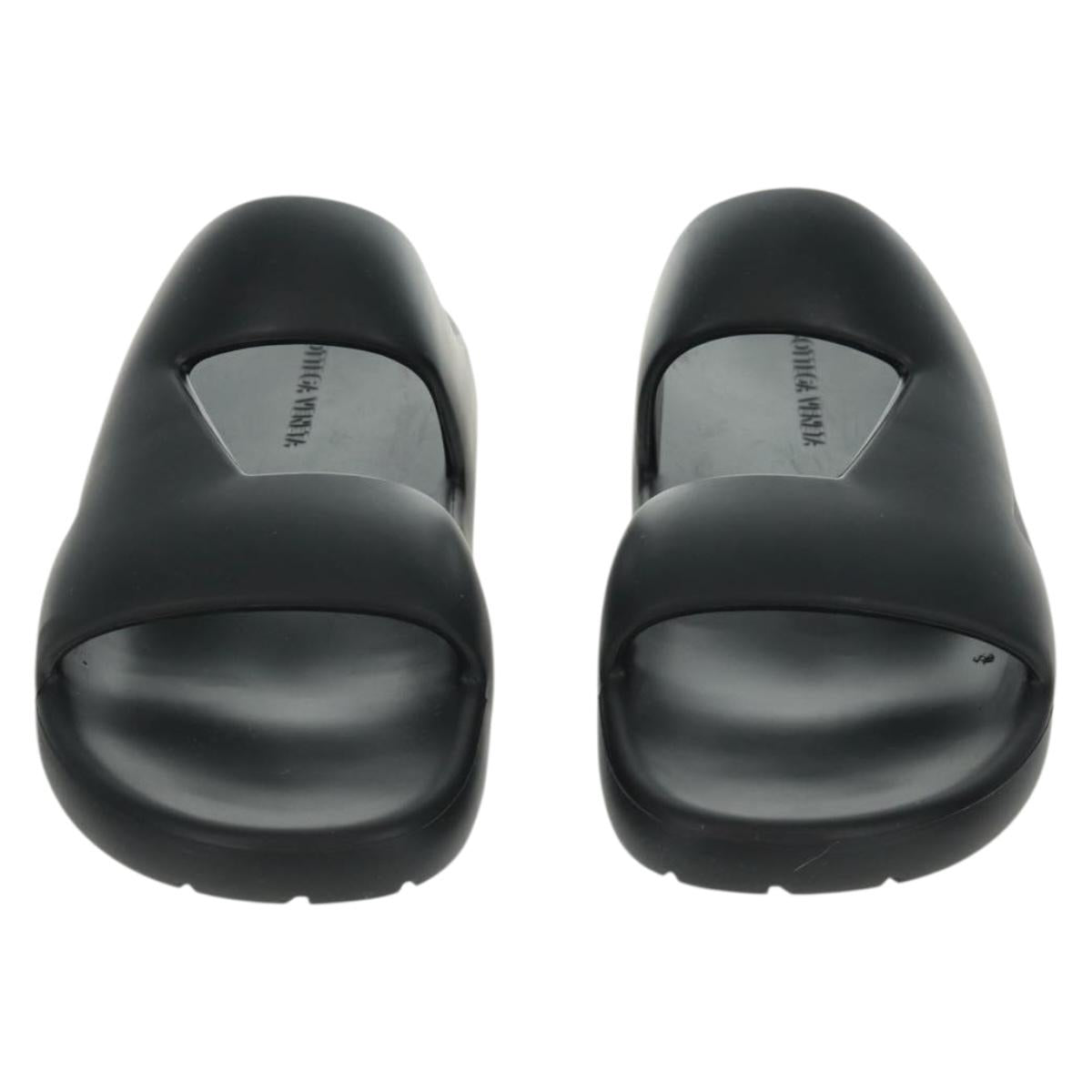 BOTTEGA VENETA Band Slide Sandals Rubber 41 Black Auth SW2112SM