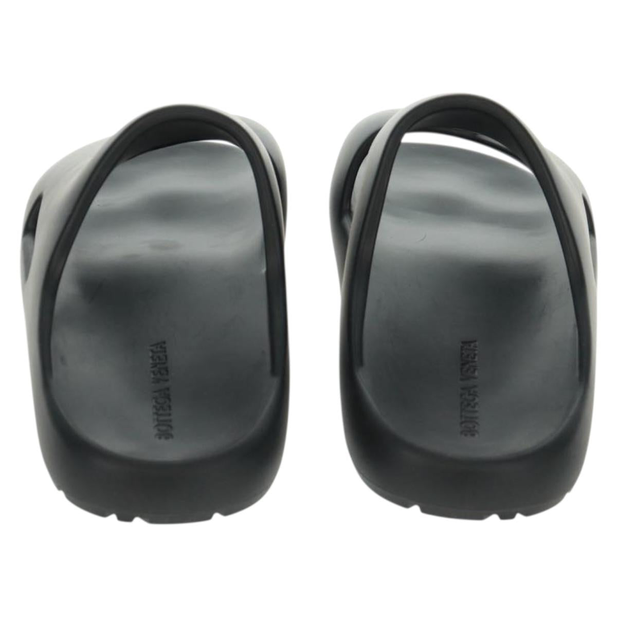 BOTTEGA VENETA Band Slide Sandals Rubber 41 Black Auth SW2112SM