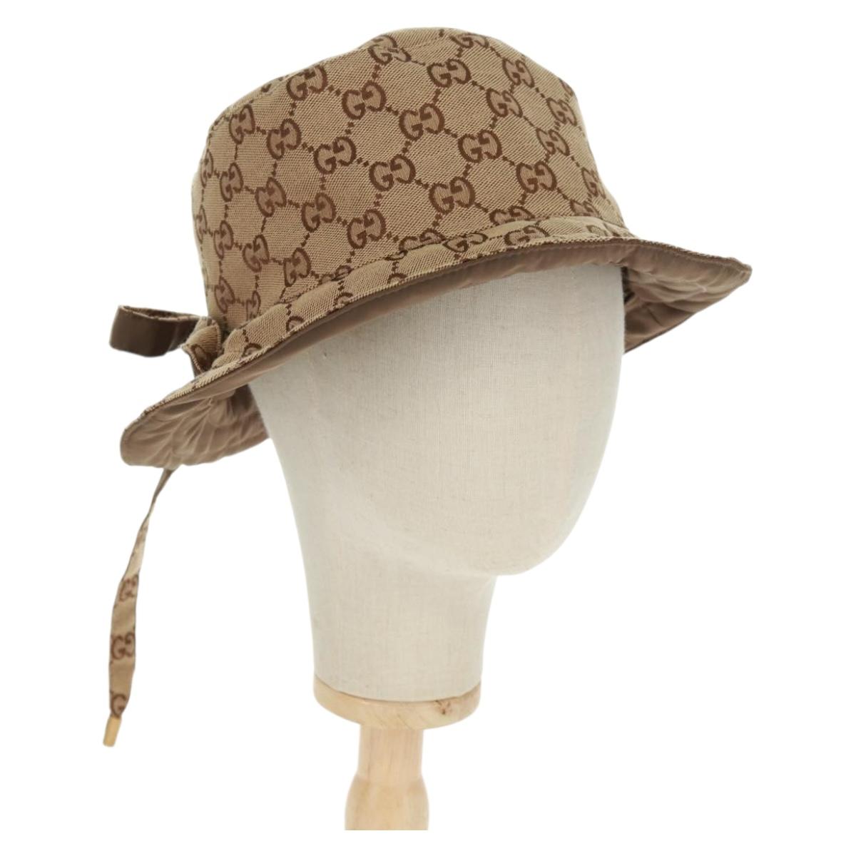 GUCCI GG Canvas Reversible Bucket Hat Beige Auth SW2115SAM