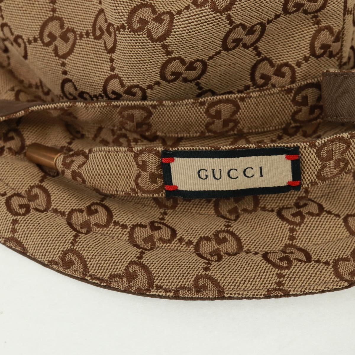 GUCCI GG Canvas Reversible Bucket Hat Beige Auth SW2115SAM