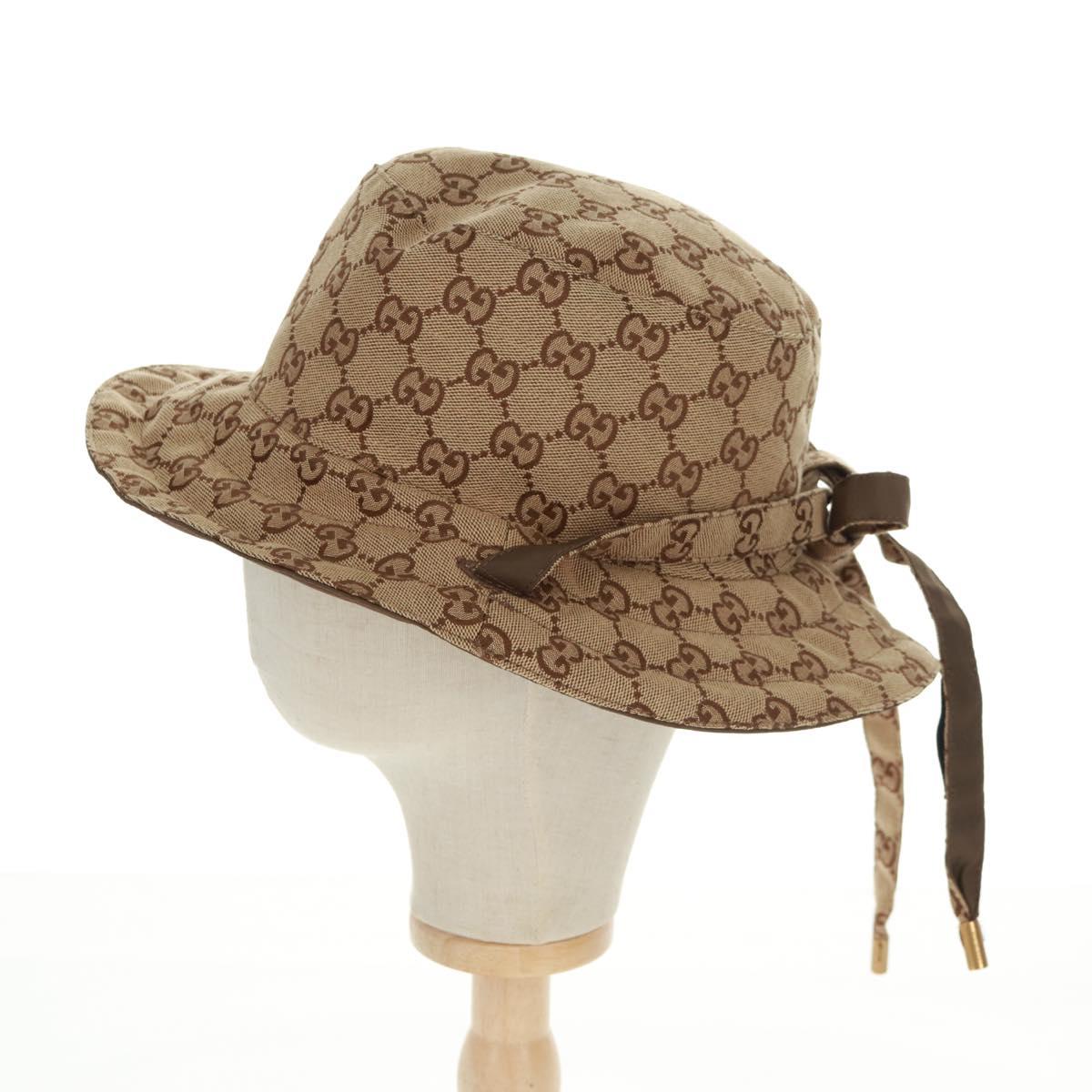 GUCCI GG Canvas Reversible Bucket Hat Beige Auth SW2115SAM