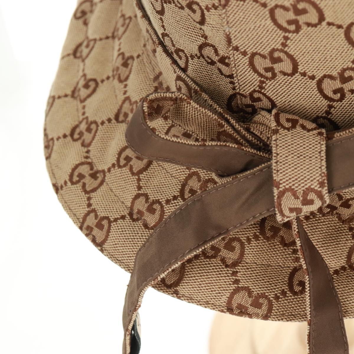 GUCCI GG Canvas Reversible Bucket Hat Beige Auth SW2115SAM