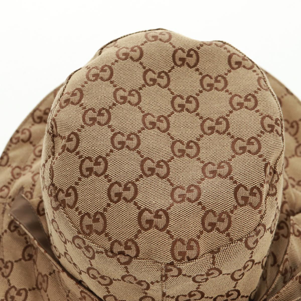 GUCCI GG Canvas Reversible Bucket Hat Beige Auth SW2115SAM