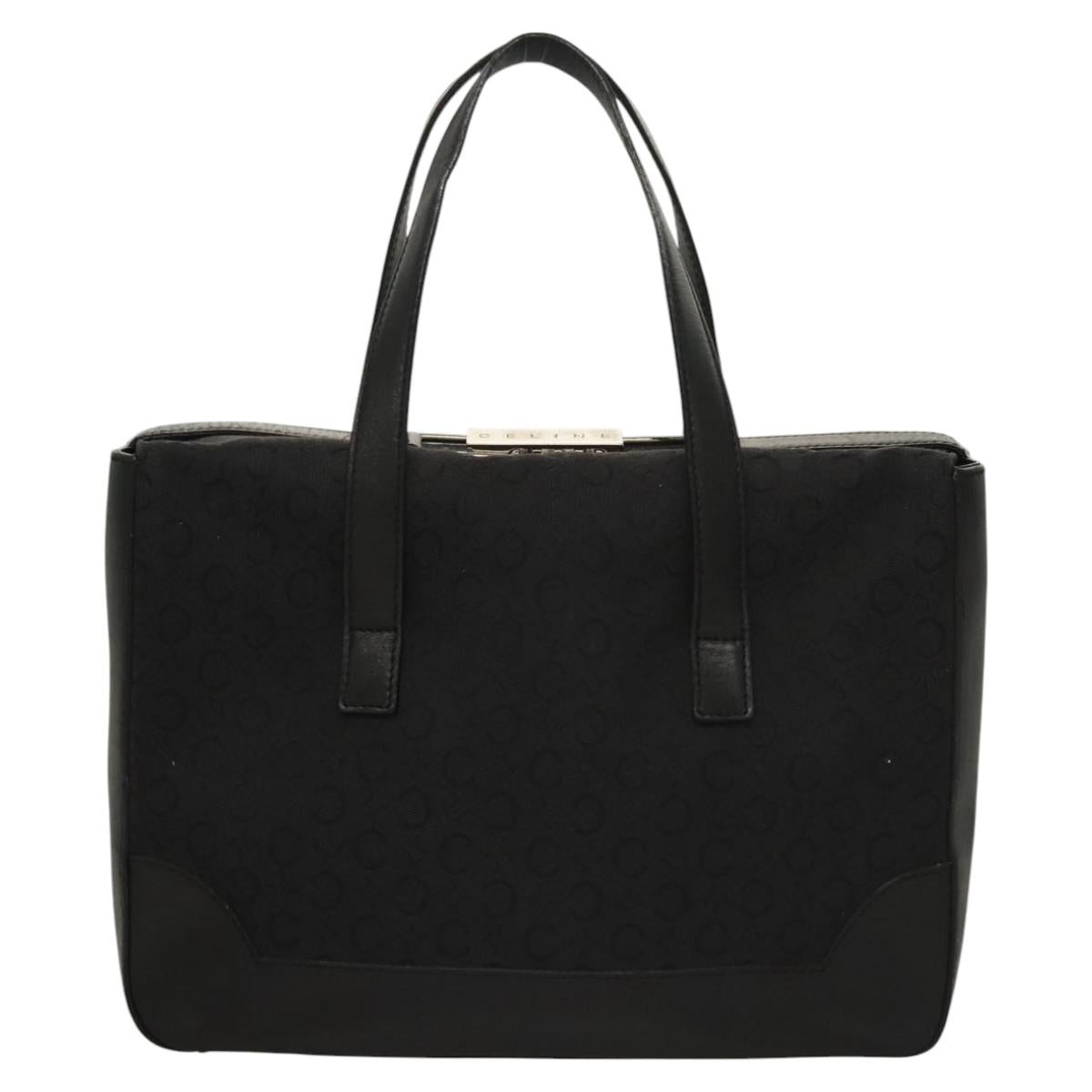 CELINE C Macadam Canvas Hand Bag Black Auth sw212
