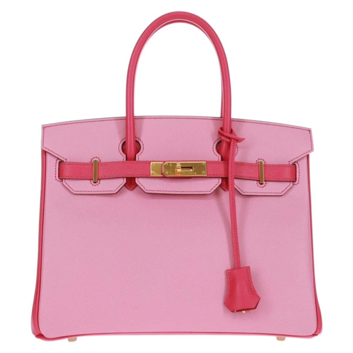 HERMES Birkin 30 Bag Leather SPO Gold Rose Confetti x Rose Tyrian Auth SW2128SM