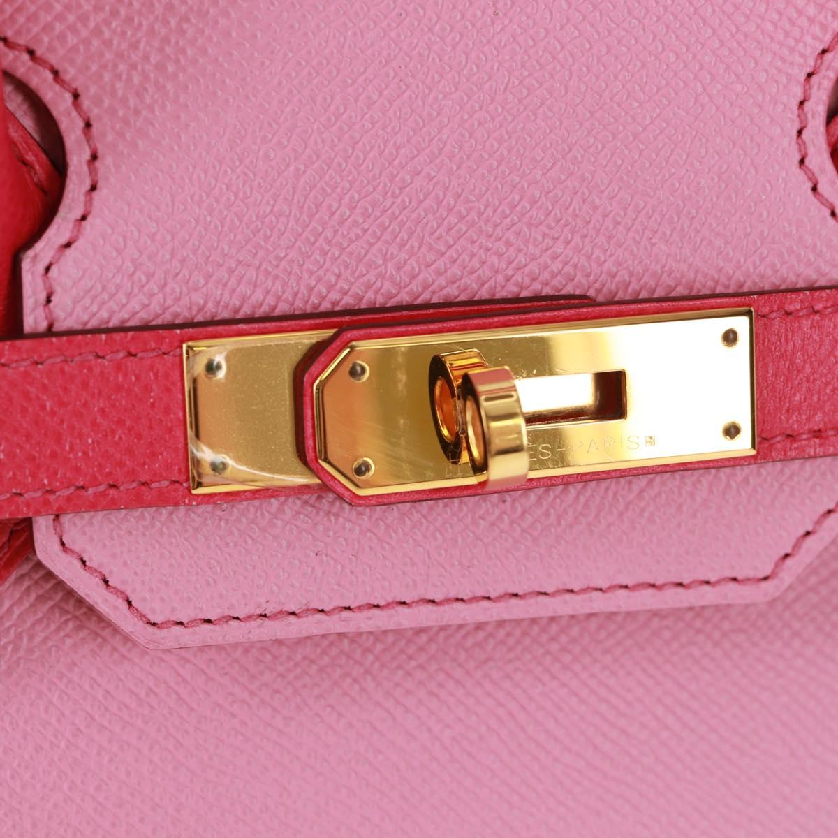 HERMES Birkin 30 Bag Leather SPO Gold Rose Confetti x Rose Tyrian Auth SW2128SM