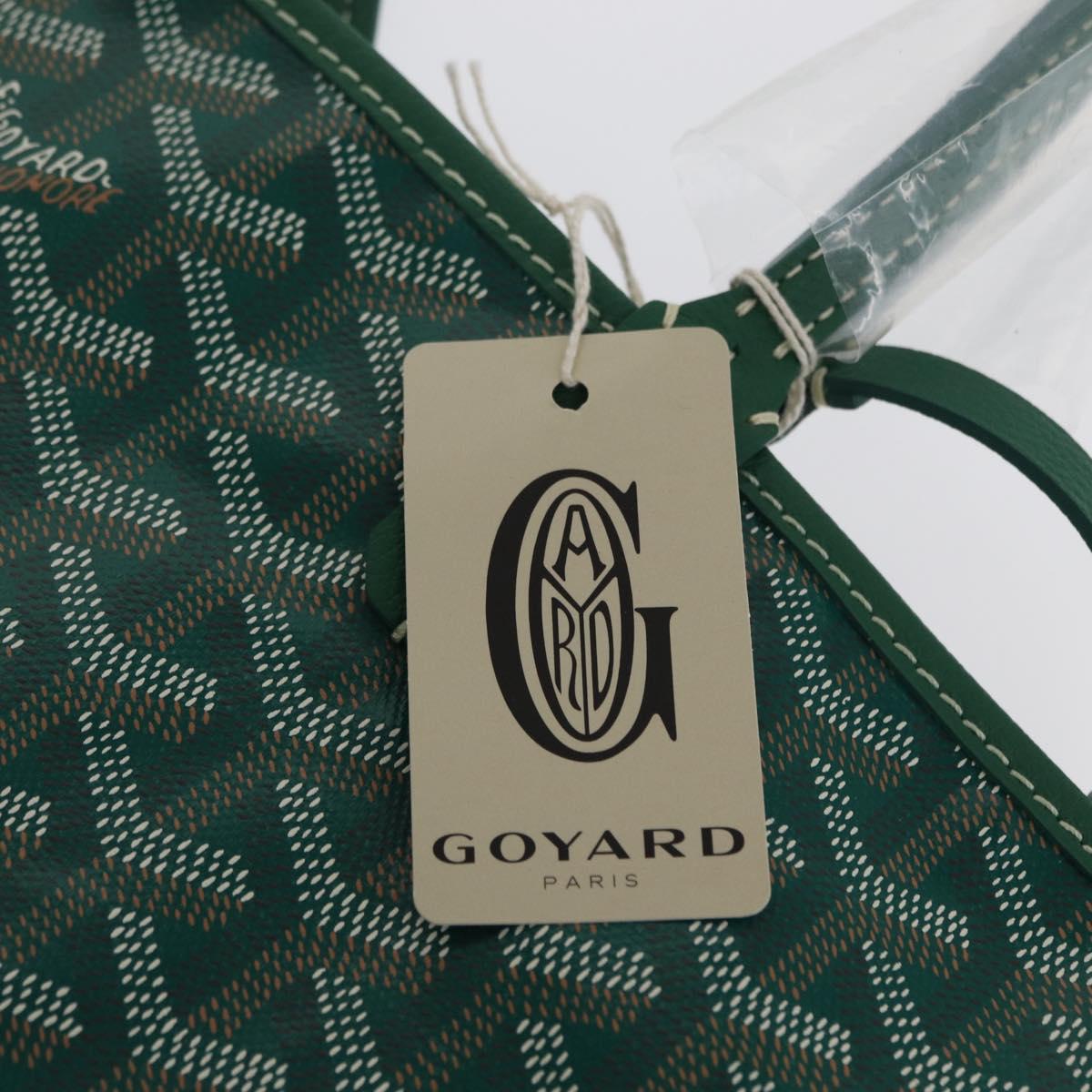 GOYARD Herringbone Saint Louis PM Tote Bag PVC Green Auth SW2132SM