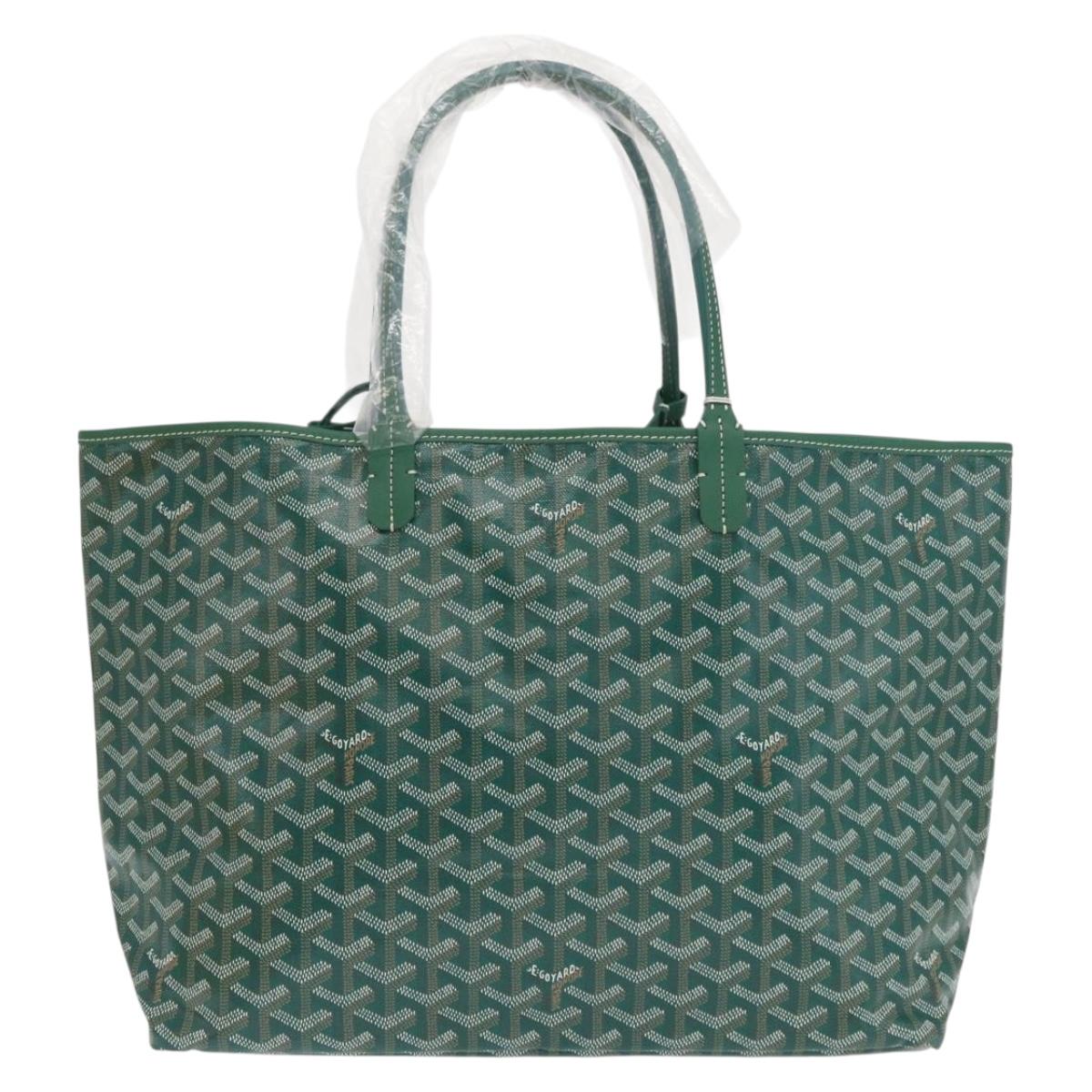 GOYARD Herringbone Saint Louis PM Tote Bag PVC Green Auth SW2132SM