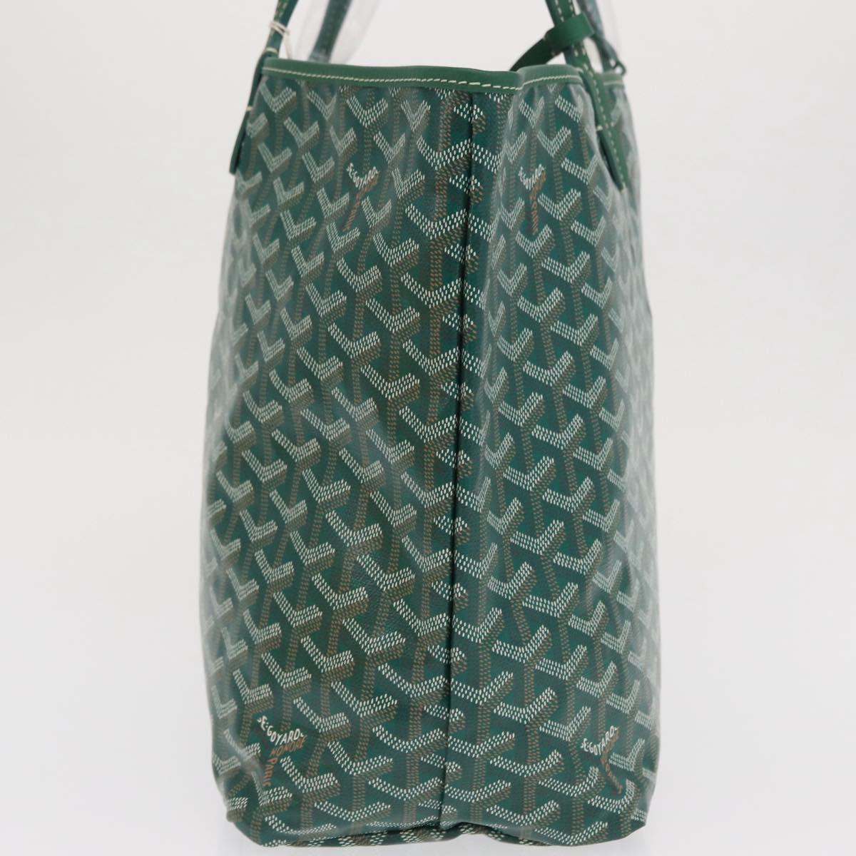 GOYARD Herringbone Saint Louis PM Tote Bag PVC Green Auth SW2132SM