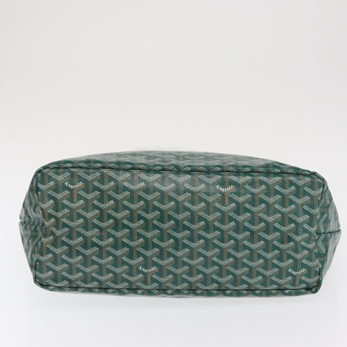 GOYARD Herringbone Saint Louis PM Tote Bag PVC Green Auth SW2132SM