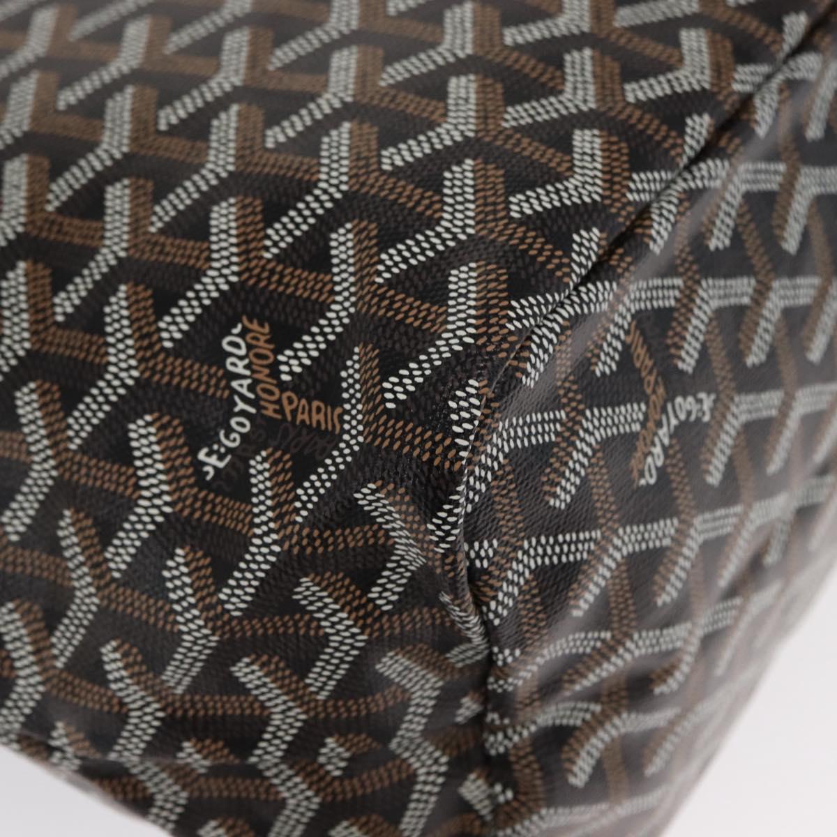 GOYARD Herringbone Saint Louis PM Tote Bag PVC Black Auth SW2134SM