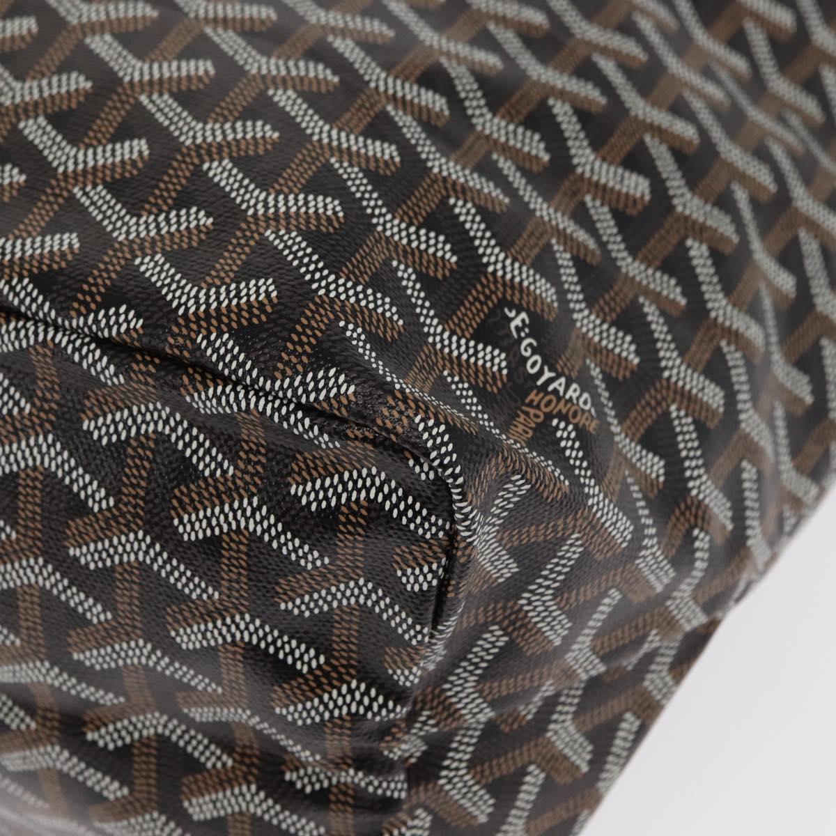 GOYARD Herringbone Saint Louis PM Tote Bag PVC Black Auth SW2134SM