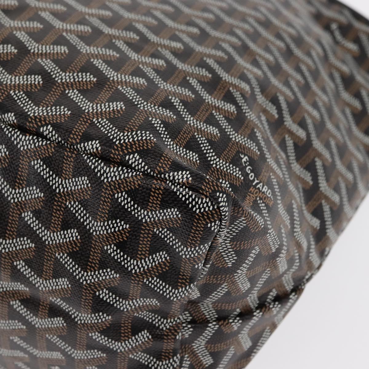 GOYARD Herringbone Saint Louis PM Tote Bag PVC Black Auth SW2134SM