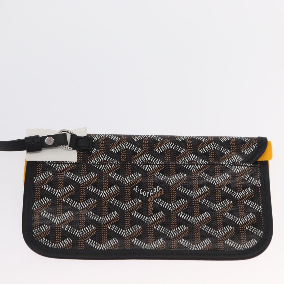 GOYARD Herringbone Saint Louis PM Tote Bag PVC Black Auth SW2134SM
