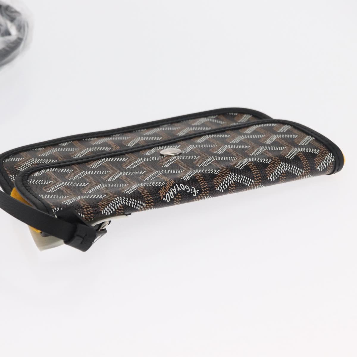 GOYARD Herringbone Saint Louis PM Tote Bag PVC Black Auth SW2134SM