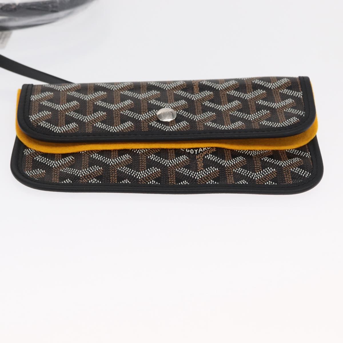 GOYARD Herringbone Saint Louis PM Tote Bag PVC Black Auth SW2134SM