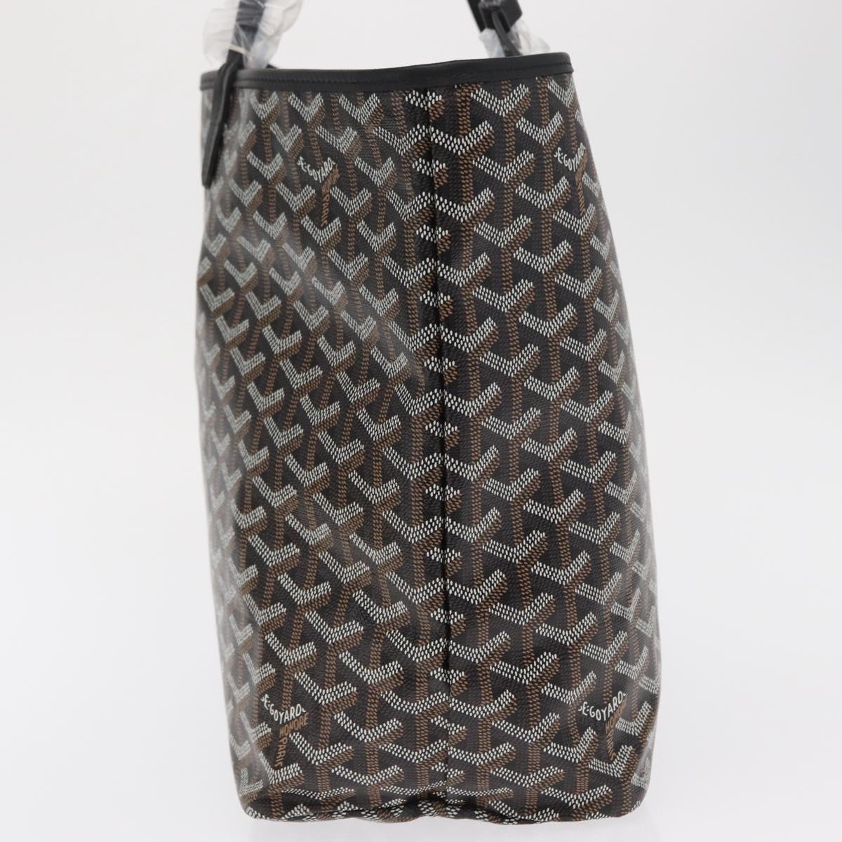 GOYARD Herringbone Saint Louis PM Tote Bag PVC Black Auth SW2134SM
