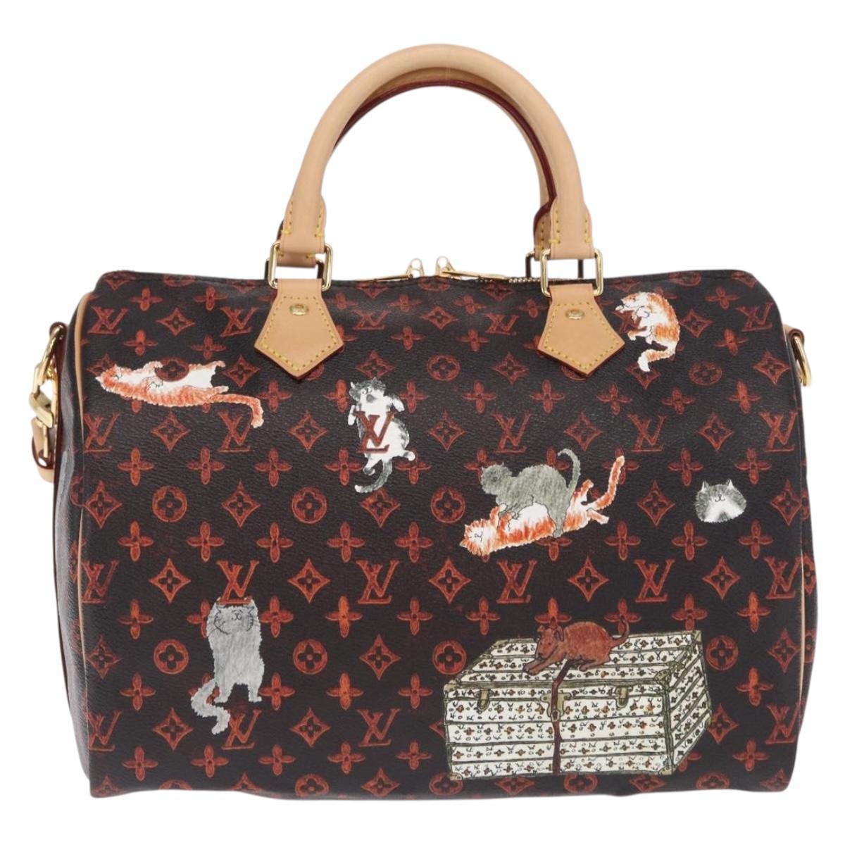 LOUIS VUITTON Catgram Speedy Bandouliere 30 Hand Bag M44401 LV Auth SW2136SM