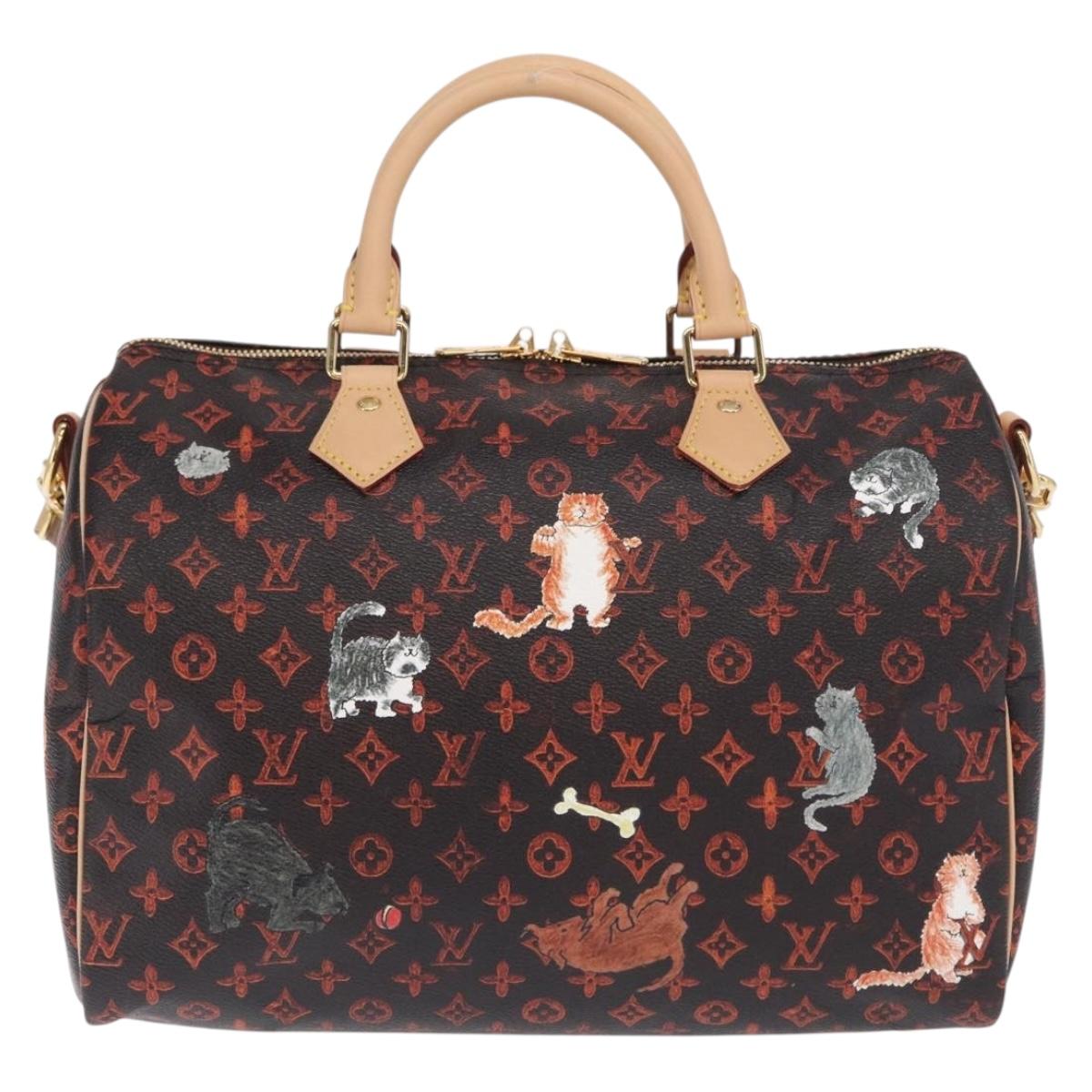 LOUIS VUITTON Catgram Speedy Bandouliere 30 Hand Bag M44401 LV Auth SW2136SM