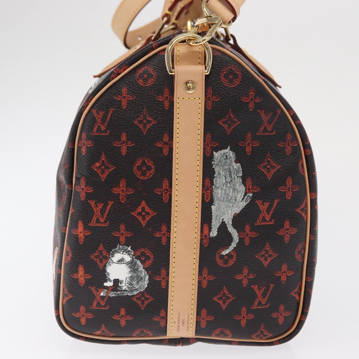 LOUIS VUITTON Catgram Speedy Bandouliere 30 Hand Bag M44401 LV Auth SW2136SM