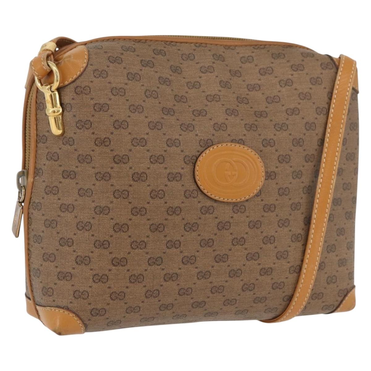 GUCCI Micro GG Supreme Shoulder Bag PVC Beige Gold 007 104 4916 Auth SW2142