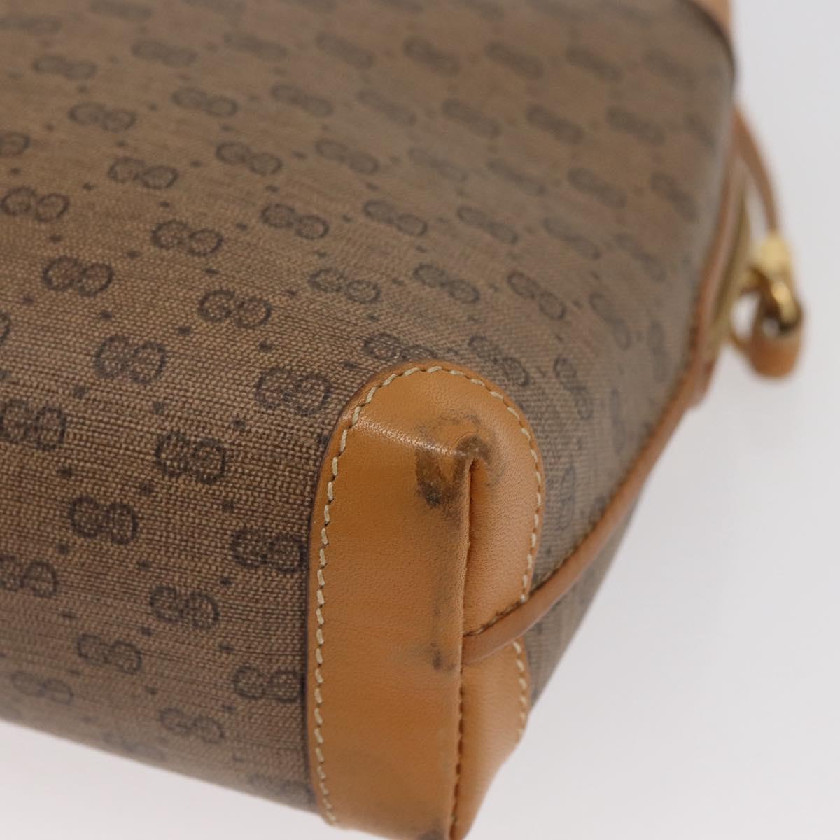 GUCCI Micro GG Supreme Shoulder Bag PVC Beige Gold 007 104 4916 Auth SW2142