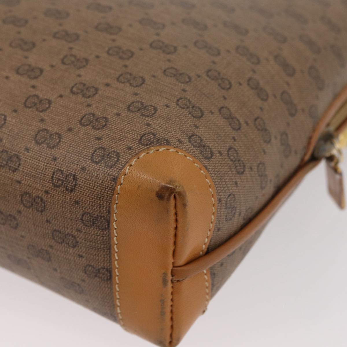 GUCCI Micro GG Supreme Shoulder Bag PVC Beige Gold 007 104 4916 Auth SW2142