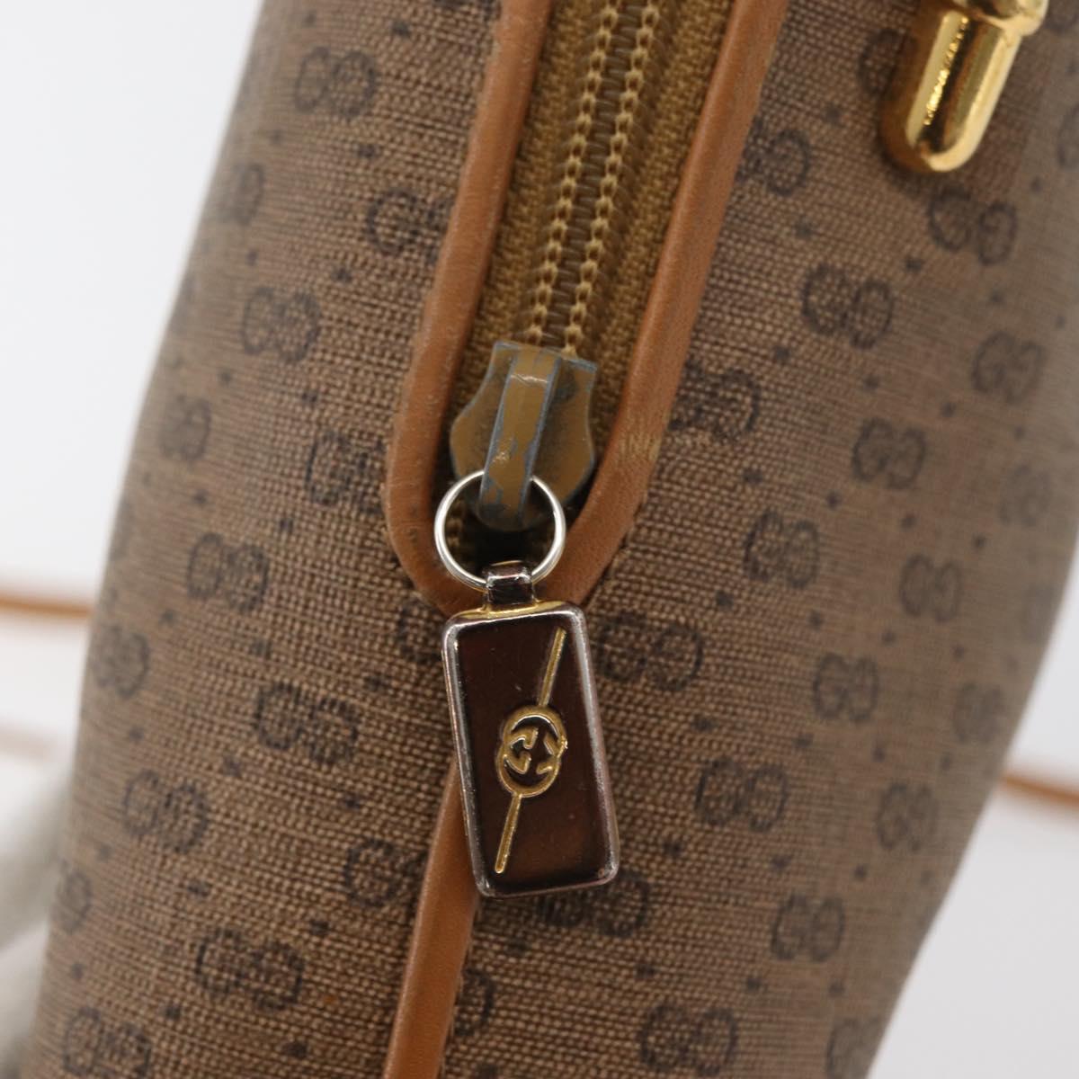 GUCCI Micro GG Supreme Shoulder Bag PVC Beige Gold 007 104 4916 Auth SW2142
