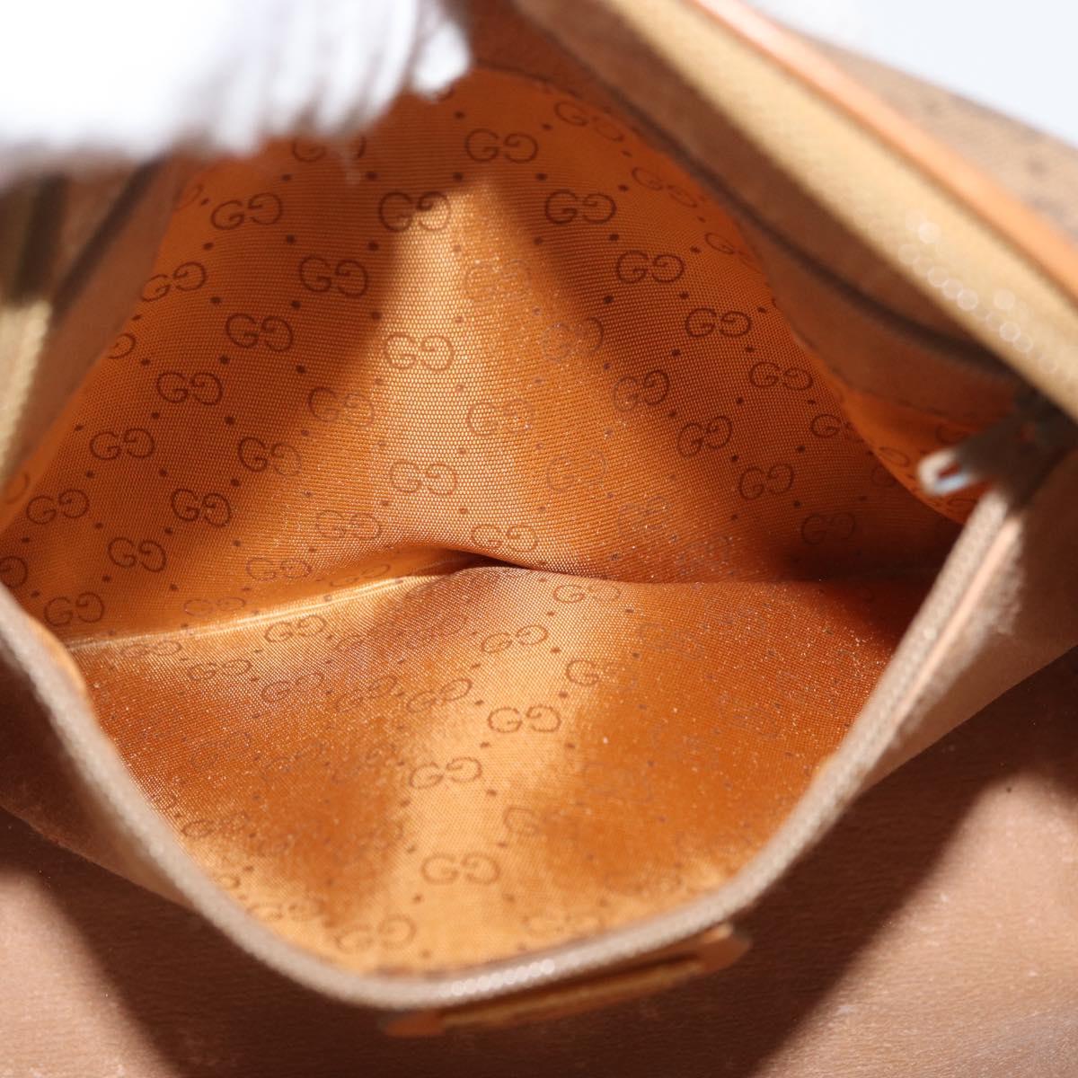 GUCCI Micro GG Supreme Shoulder Bag PVC Beige Gold 007 104 4916 Auth SW2142