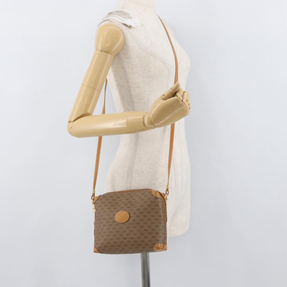 GUCCI Micro GG Supreme Shoulder Bag PVC Beige Gold 007 104 4916 Auth SW2142