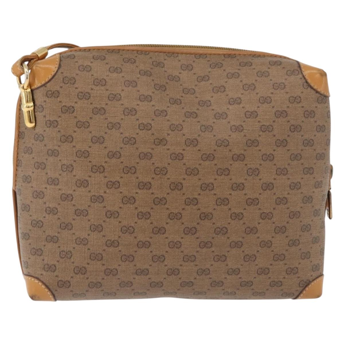 GUCCI Micro GG Supreme Shoulder Bag PVC Beige Gold 007 104 4916 Auth SW2142