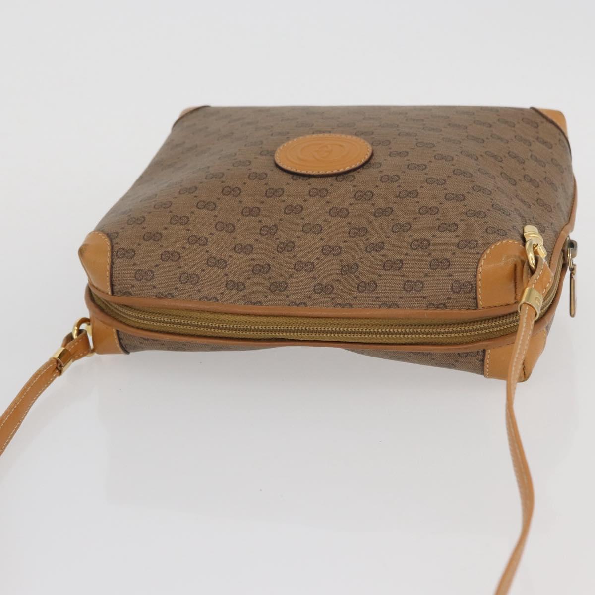 GUCCI Micro GG Supreme Shoulder Bag PVC Beige Gold 007 104 4916 Auth SW2142