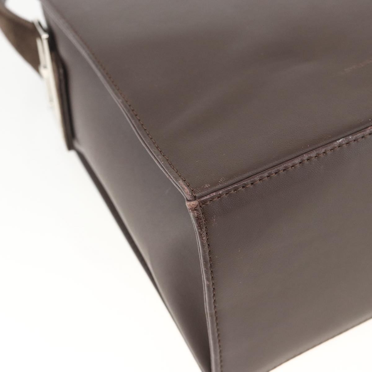 SAINT LAURENT Hand Bag Suede Brown Silver Auth SW2155