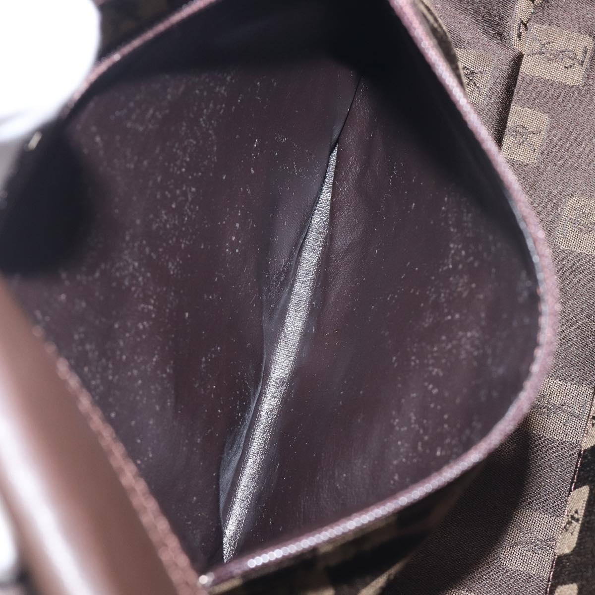 SAINT LAURENT Hand Bag Suede Brown Silver Auth SW2155