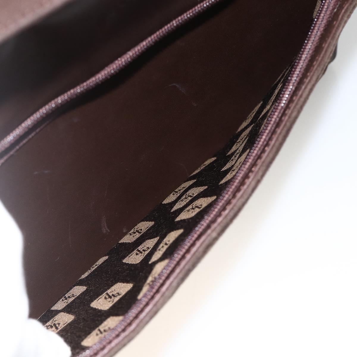 SAINT LAURENT Hand Bag Suede Brown Silver Auth SW2155