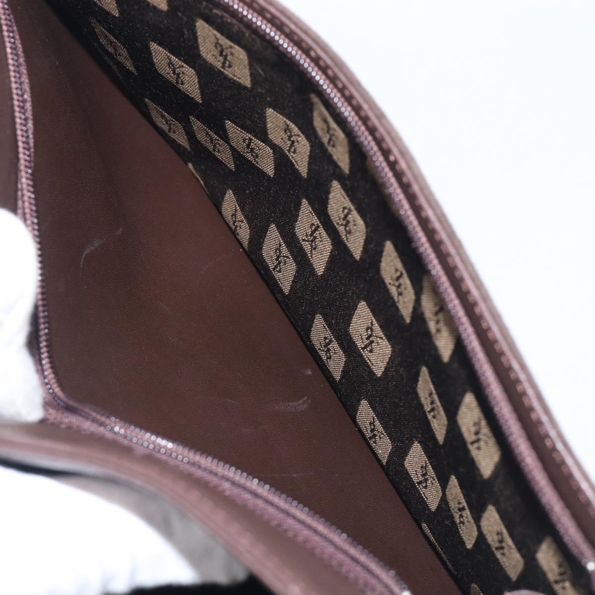 SAINT LAURENT Hand Bag Suede Brown Silver Auth SW2155