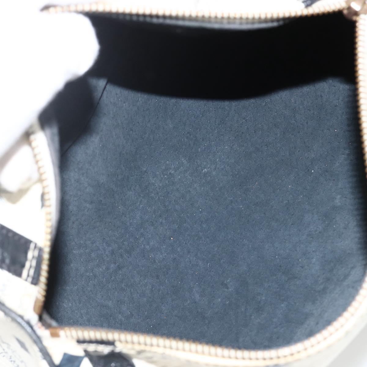 MCM Vicetos Logogram Shoulder Bag PVC Leather White Gold Auth SW2161