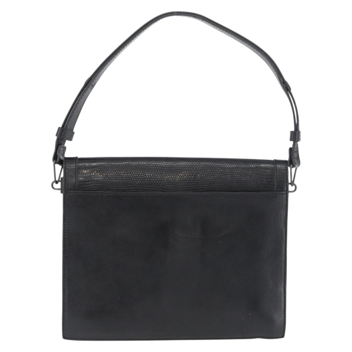 SAINT LAURENT Shoulder Bag Leather Black Auth SW2162A