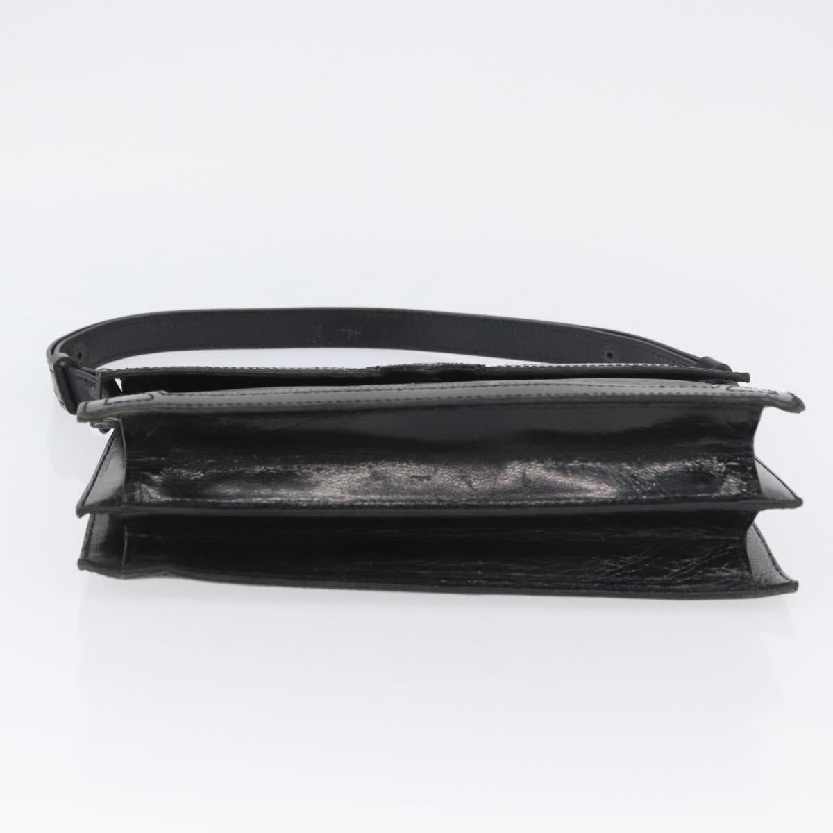SAINT LAURENT Shoulder Bag Leather Black Auth SW2162A